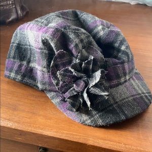Purple Plaid Newsboy Hat